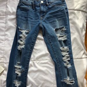 PACSUN MEDIUM WASH RIPPED JEANS